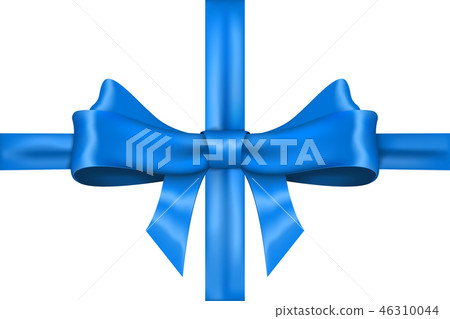 Blue ribbon bow wrapping - Stock Illustration [46310044] - PIXTA