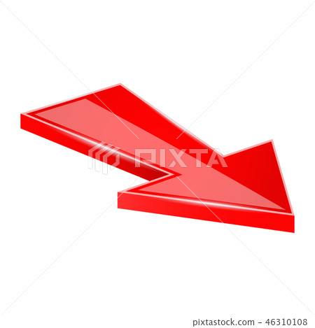 Arrow. Red moving down 3d icon 46310108