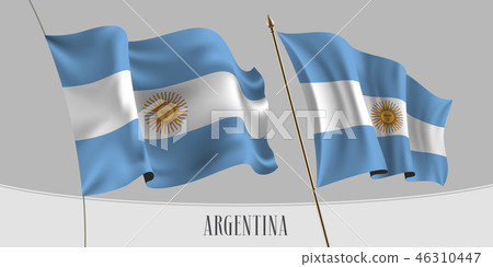 Set of Argentina waving flag vector illustration 46310447