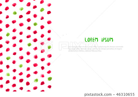 Abstract hand drawn ink background with red and green dots on white Abstract hand drawn ink background with red and green dots on white 46310655