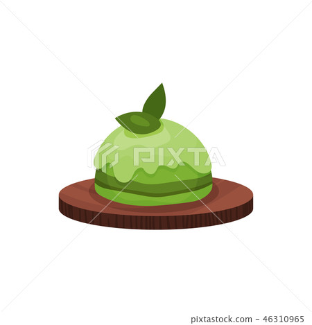 Matcha green tea sweet dessert, element of chinese or japanese tea ceremony cartoon vector 46310965