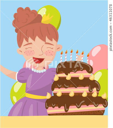 Happy young woman holding birthday cake photo, best moments on pictures, portrait of family members Happy young woman holding birthday cake photo, best moments on pictures, portrait of family members 46311078