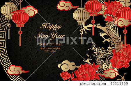 Happy Chinese new year relief pattern template Happy Chinese new year relief pattern template 46311599