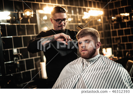 Client in barber shop Client in barber shop 46312393