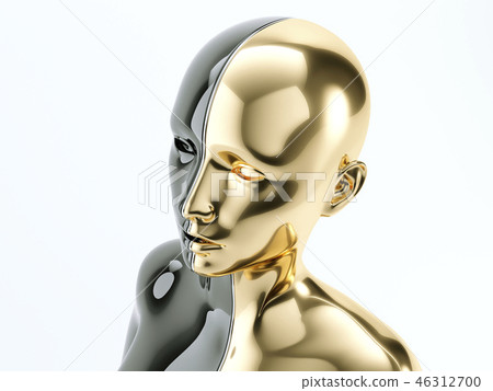 female body separated by line as symbol of balance 46312700