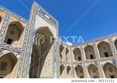 Madrasa facade in Bukhara, Uzbekistan. 46313133