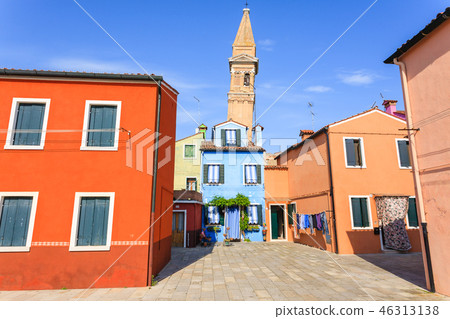 Traditional Burano colored houses, Venice Traditional Burano colored houses, Venice 46313138