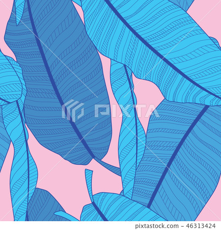 Abstract tropical palm leaf seamless pattern background. Vector Illustration Abstract tropical palm leaf seamless pattern background. Vector Illustration 46313424