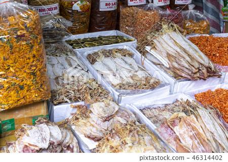Dried seafood in the local market in Hue, Vietnam. Dried seafood in the local market in Hue, Vietnam. 46314402