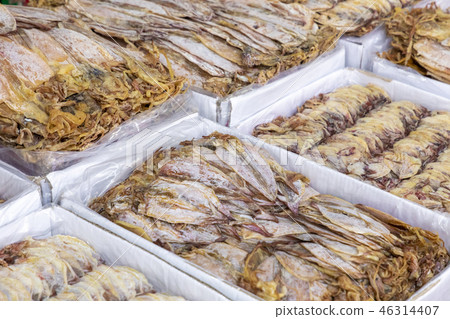 Dried seafood in the local market in Hue, Vietnam. Dried seafood in the local market in Hue, Vietnam. 46314407