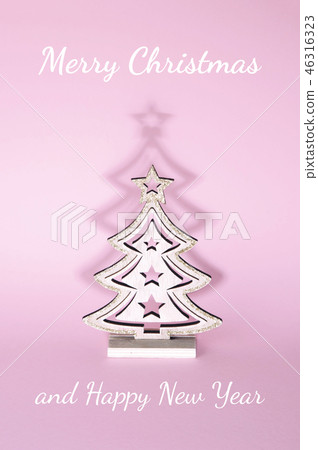 Christmas tree over pink background. Christmas tree over pink background. 46316323