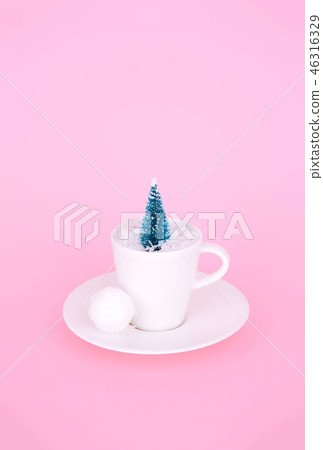 Creative Christmas design on pink pastel color background with Christmas tree. Creative Christmas design on pink pastel color background with Christmas tree. 46316329