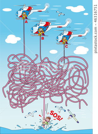 Rescue with rope from maze _ helicopter Rescue with rope from maze _ helicopter 46316751