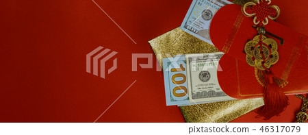 chinese new year decorations top down view with copyspace chinese new year decorations top down view with copyspace 46317079