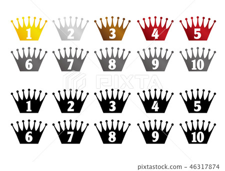 排名·等級冠集（第1~10）/顏色和黑色 46317874