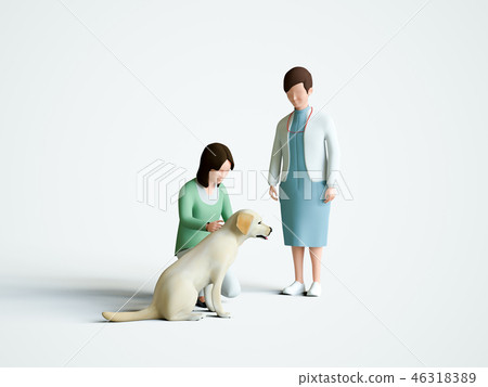 Veterinary hospital staff and owner 46318389