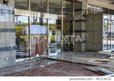 Broken door glass Broken door glass 46318616