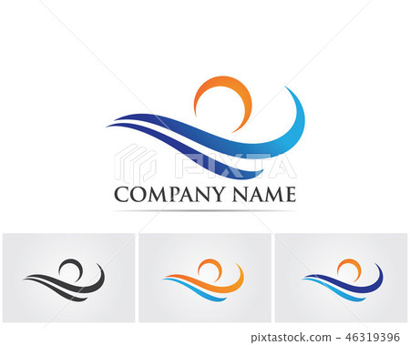 wave River Logo Template vector icon wave River Logo Template vector icon 46319396