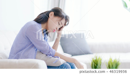 depression woman think something depression woman think something 46319936
