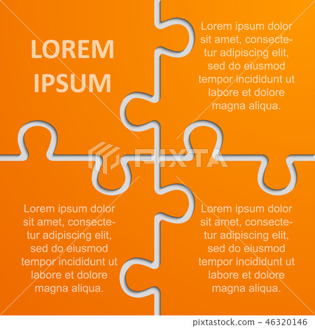 Piece Puzzle Infographic Four Steps Jigsaw Puzzle. - Stock Illustration ...