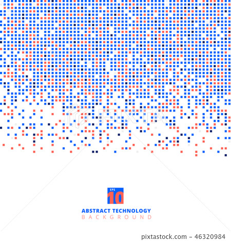 Abstract blue and red color square geometric 46320984