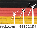 Wind turbines  of the flag Germany. 46321159