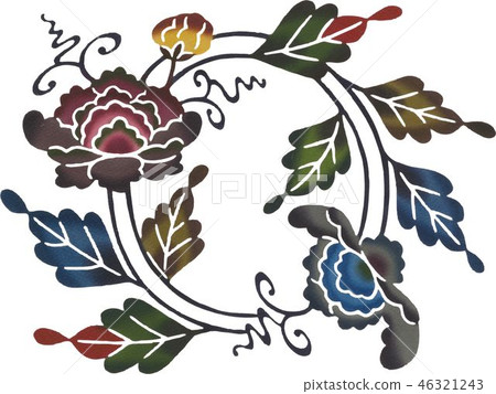 Peony Marumon (Castle Between Bottles) - Stock Illustration [46321243 ...