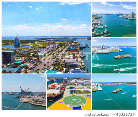 Cape Canaveral, USA. The arial view of port Canaveral from cruise ship Cape Canaveral, USA. The arial view of port Canaveral from cruise ship 46321727