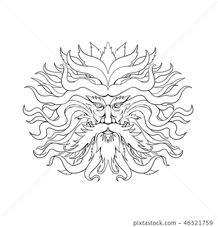 Helios Greek Sun God Head Drawing Black And White Stock Illustration 46321759 Pixta