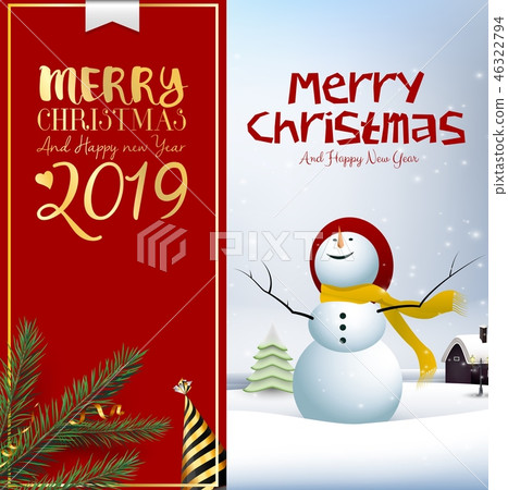 Merry Christmas And 2019 Happy New Year background Merry Christmas And 2019 Happy New Year background 46322794