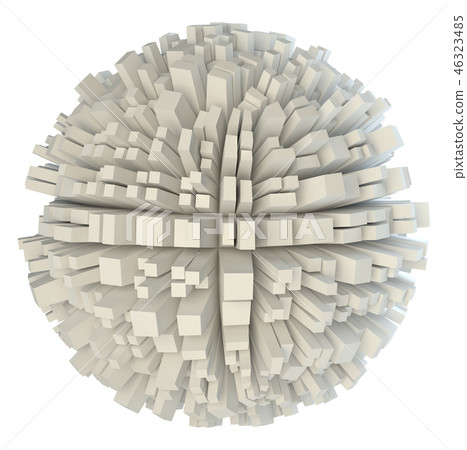 Abstract White Sphere With Cubes Abstract White Sphere With Cubes 46323485