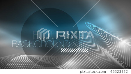 Neon lines wave background. Abstract composition Neon lines wave background. Abstract composition 46323552