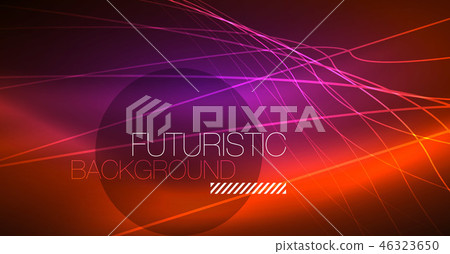 Neon glowing magic background, neon banner, night sky wallpaper. Magic light effect. Christmas 46323650