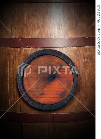 Old Wooden Wine Barrel with Copy Space 46323919