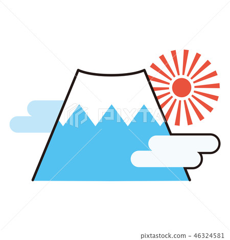 山圖。代表日本的富士山的圖標。 46324581