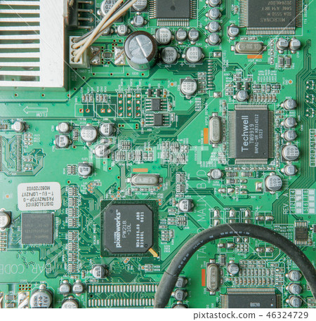 Computer circuit board, close up. Computer circuit board, close up. 46324729