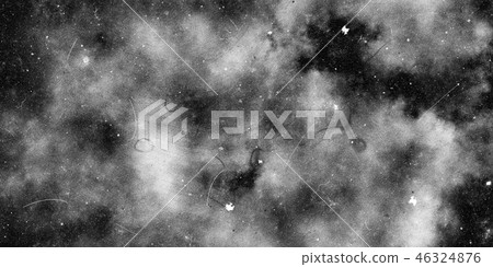  Black and white monochrome old dirty / scratch / dust closeup material texture background, top view (high resolution 2D CG rendering ∕ coloring illustration) 46324876