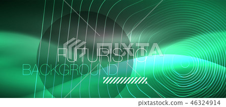 Black and glowing color lines neon design, magin techno template background Black and glowing color lines neon design, magin techno template background 46324914