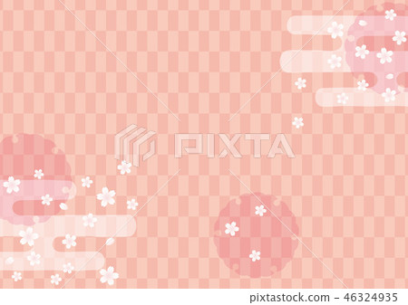 Background material-cherry (checked pattern, pink) Background material-cherry (checked pattern, pink) 46324935