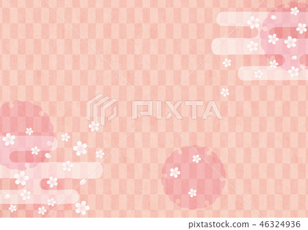 Background material-cherry (checked pattern, pink) Background material-cherry (checked pattern, pink) 46324936