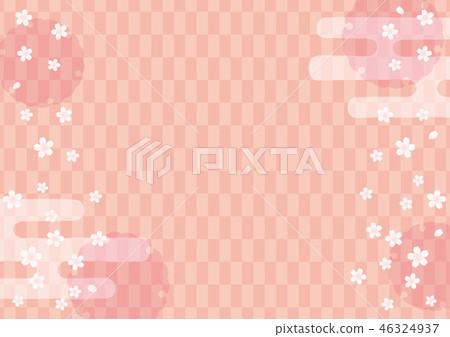 Background material-cherry (checked pattern, pink) Background material-cherry (checked pattern, pink) 46324937