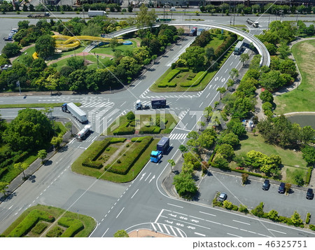 Landscape with bird's-eye view of the Yokkaichi Port Landscape with bird's-eye view of the Yokkaichi Port 46325751
