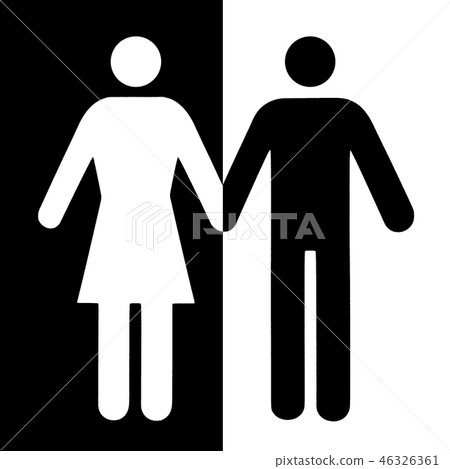 Couple and single icon flat 46326361