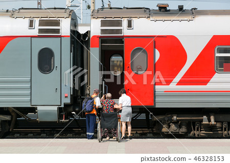 Transportation of disabled people in railway cars. Transportation of disabled people in railway cars. 46328153