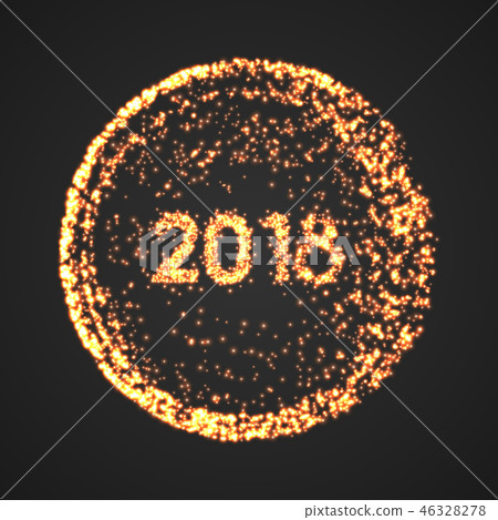 Happy New Year poster or banner design for celebration concept. Happy New Year poster or banner design for celebration concept. 46328278