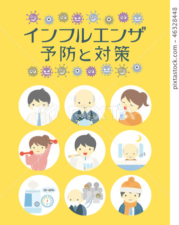 Influenza prevention and measures poster 46328448