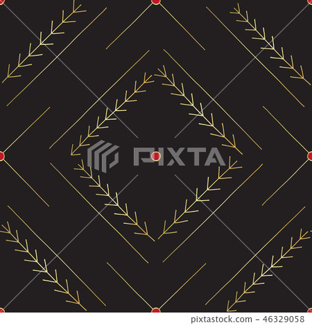 Hand drawn abstract seamless pattern. Geometrical minimalistic background in Scandinavian style Hand drawn abstract seamless pattern. Geometrical minimalistic background in Scandinavian style 46329058
