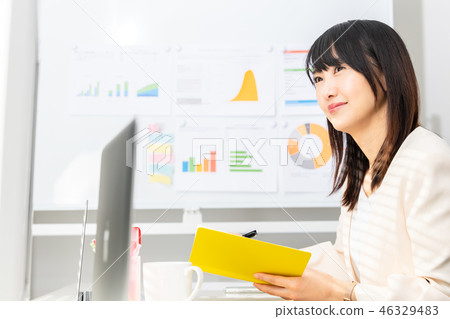 Business woman desk work 46329483