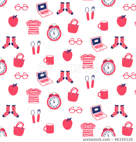 Seamless pattern of things around - Stock Illustration [46330126] - PIXTA