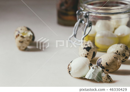 Ingredients for pickled quail eggs Ingredients for pickled quail eggs 46330429